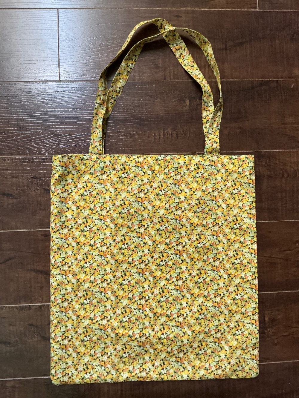 Liberty of London cottagecore yellow floral print cotton tote bag